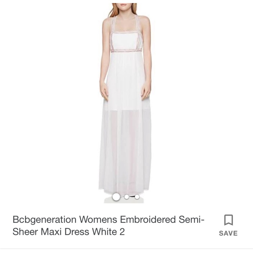 BCBGeneration Strapless White Maxi Dress